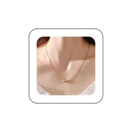 Yienate Boho Curved Bar Necklace Choker Vintage Gold Horizontal Bar Pendant Necklace Statement Bar Necklace Minimalist Geometric Bar Necklace Jewellery for Women and Girls, Zinc, No Gemstone