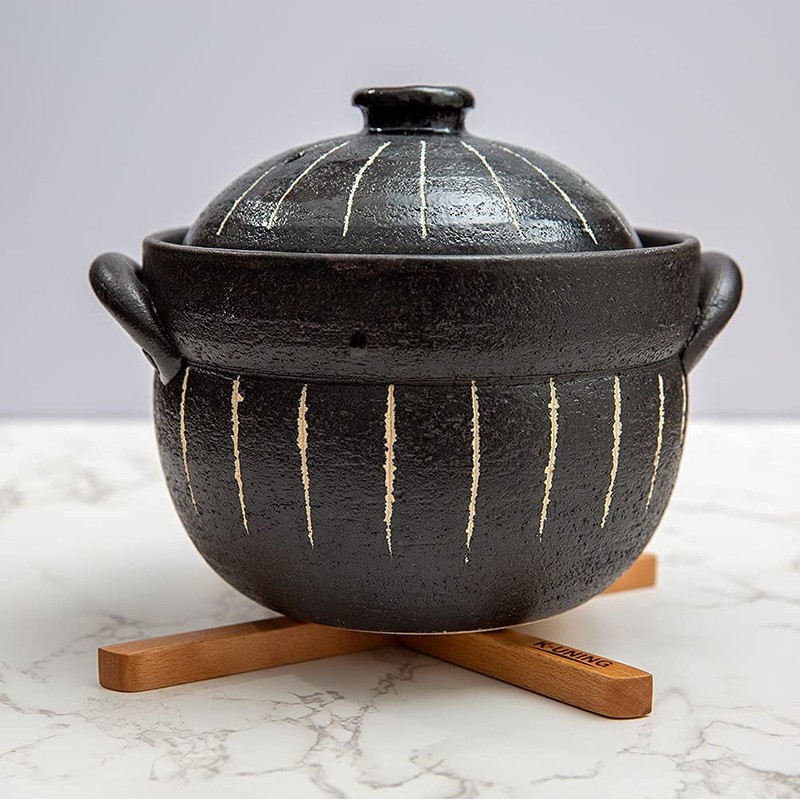 K-UNING Pot Trivet Folding One-Touch Wood Compact Outdoor