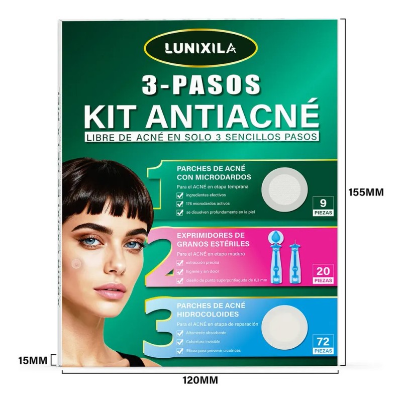 Lunixila Microagujas Para Parches Antiacné,conjunto De 3 En1