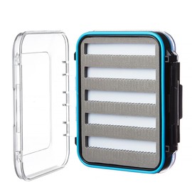 Fly Box for Fly Fishing Waterproof Double Clear Fly Fishing Tackle Box Jig Lure Storage Box (SIZE A: 12.7x10x4.5cm)