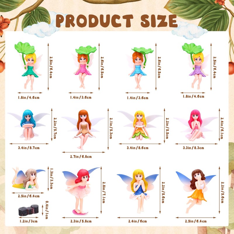 GGSTDDUP 14Pcs Mini Fairy Garden Figurines Outdoor Set