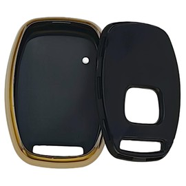 REPROTECTING TPU Key Fob Cover Compatible with (3 Buttons) 2007-2016 Honda Accord Crosstour CR-V CR-Z Fit Insight (Black/White)