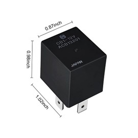 CB1-12V ACB13201 Relay, 5 Pins Plug in Mini-ISO Relay for Automobiles Cell Motors, Air Compressor, ABS, EPS, Multiple Support Relay 12VDC 40A