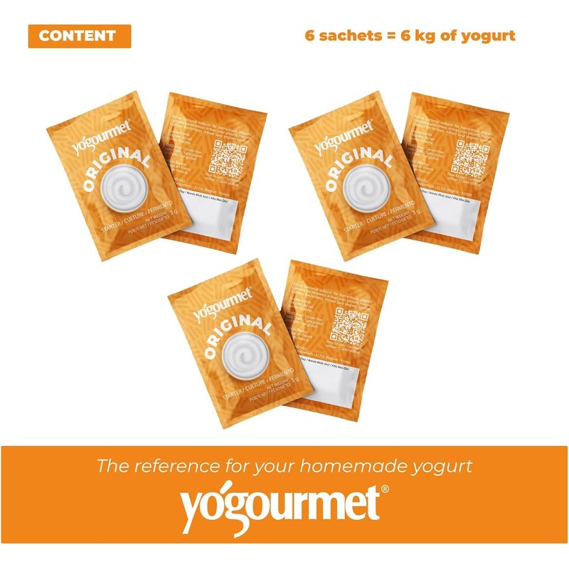 Yogourmet - Yogurt Starters (6 Sachets = 6 Liters) -