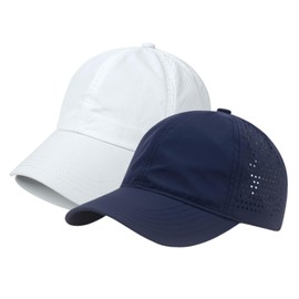 LITSSIN Quick Dry Fit Hat Running Hats for Men Women 2 Packs, Mesh Athletic Workout Hats for Hiking Fishing |UPF 50+