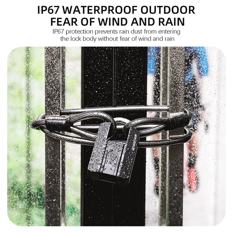 Fingerprint Padlock IP67 Water Resistant APP Control Smart Pad Lock