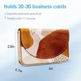 Xiviers Business Card Holder, PU Leather, Unisex, Multicolor, Bohemian Spots, Magnetic Closure, Slim Wallet