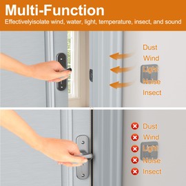 Pluden 26FT Kerf Weather Stripping Door Seal Strip, Door Soundproofing V-Shape Sound Proof Door Sealers for Door Frame, Door Insulation Strip for Large Gap and Easy Installation（4 Gaskets）