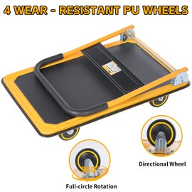 MaxWorks 80877- Foldable Platform Truck Push Dolly 660 lb. Weight Capacity