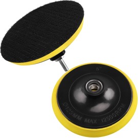 Sanding Disc Polishing Pad, 2 Pieces 5 Inch/125 mm Velcro Sanding Disc Kit with M14 Drill Adapter, Velcro Sanding Polishing Pad, Hook and Loop Polishing Pad for Drill Polisher (Yellow)