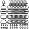 Rustark 100Pcs Purse Hardware Buckles Crafting Set Includes Keychains with