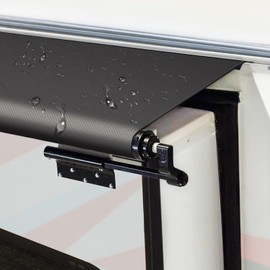 RV Slide Out Awning Fabric Replacement - Universal and Weather Resistant Slide Topper Canopy for 5th Wheel RVs, Motorhomes, and Trailers (140'' Fabric Only, Black)