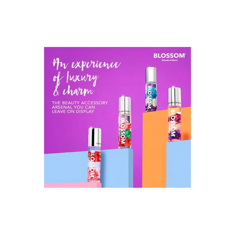 Brillo Labial Blossom Mentolado Roll-on Hidratante Vegano con Flores
