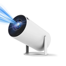 HY300 Portable Projector,Mini Projector, Support 4K 1080P with Dual-Band WIFI6 5G Wireless 5.0 Bluetooth Android 13, 180° Rotatable, Auto Keystone Correction, 40"-130" Screen Video Projector