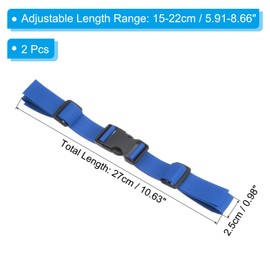 PATIKIL Backpack Chest Strap, 2 Pack Polyester Webbing Adjustable Replacement Strap with Quick-Release Buckle for Bag Outdoor Hiking Cycling, Blue