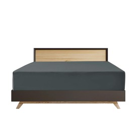 EV DEKOR Extra Deep Fitted Sheet Super King, Charcoal - Deep Pocket Bedsheet 16inch (40 cm) Soft Brushed Microfiber Fabric - Shrinkage and Fade Resistant - Bottom Sheet - Double Bed Fitted Sheets