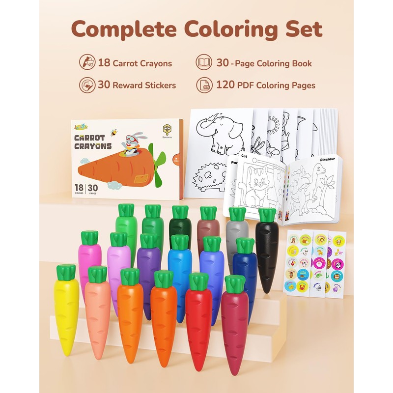JUPITEARTH Carrot Crayons 18