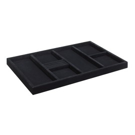 ClosetMaid SuiteSymphony Velvet Jewelry Tray Organizer, Insert for Drawers, For Necklaces, Earrings, Bracelets, Watches, Rings, 21.7 in. W, Plush Black