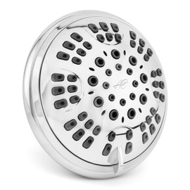 Aqua Elegante 6 Function Luxury Shower Head - High Pressure Boosting, Adjustable Wall Mount, Bathroom Showerhead With Anti-Clog Nozzles For Low Flow Showers - 2.5 GPM - Polished Chrome