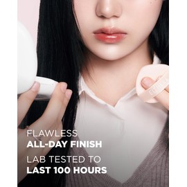 EITHER& Glow Pixel Cushion Foundation, Skincare Formula, Dewy Glass Skin, Lightweight & Long-Lasting 100H Wear, Buildable Hydrating Korean Cushion (25P Honey, 12g)