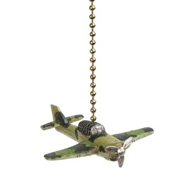 Clementine Designs Fighter Plane Ceiling Fan Pull Chain Light Decorative Extension
