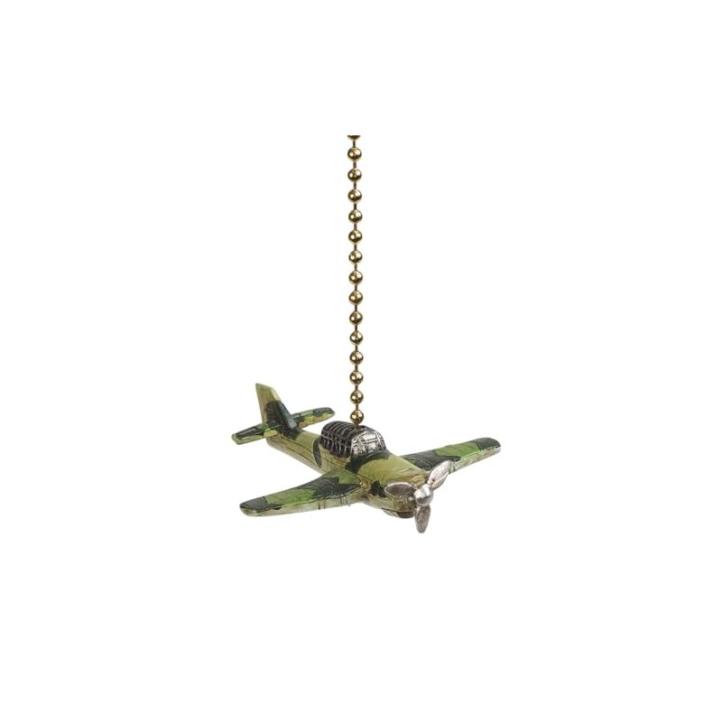 Clementine Designs Fighter Plane Ceiling Fan Pull Chain Light Decorative