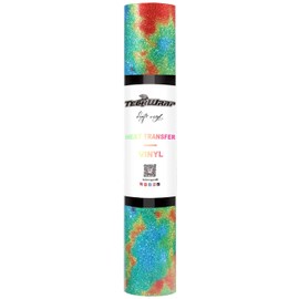TECKWRAP Colourful Glitter Heat Transfer Vinyl Roll - HTV Iron On Flex Film 152 cm x 30 cm (Apple Green)
