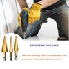 3 PCS Drill Bit Sets Step Drill Bit Step Cone