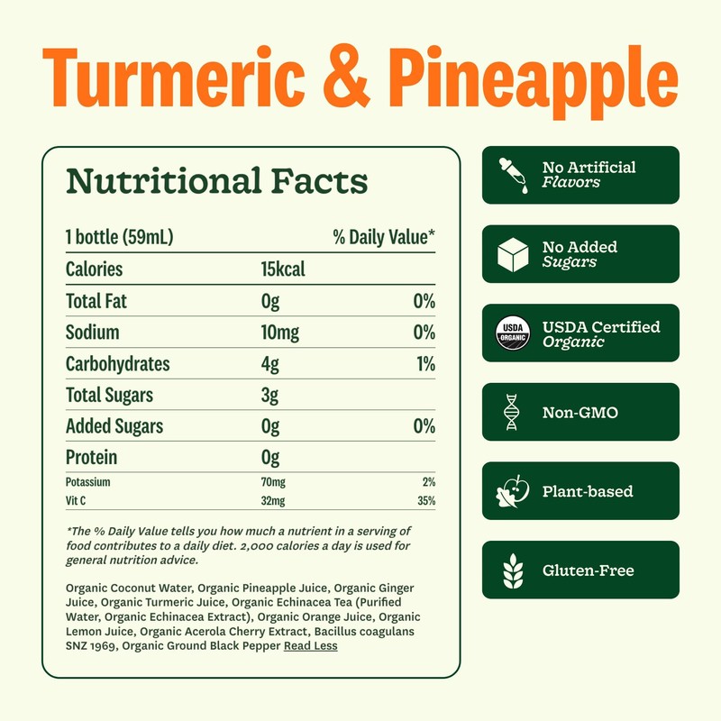 Suja Organic Immunity Defense Shot (10 Pack) with Turmeric and