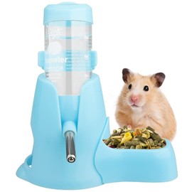 Hamster Water Bottle, [80ml] Diyife Guinea Pig Water Bottle Non Drip, Hamsters Automatic Water Dispenser, Free Standing Small Animal Water Bottle for Bunny Chinchilla Hedgehog Squirrel (Blue)