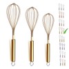 Berglander Gold Whisk Pack of 3 Stainless Steel 8",10",12", Titianium