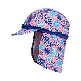Playshoes Girl's Bathrobe Floral Seas with UV PRedection Hat, Multicolour (LACHS 41), Small (Manufacturer size: 49cm)