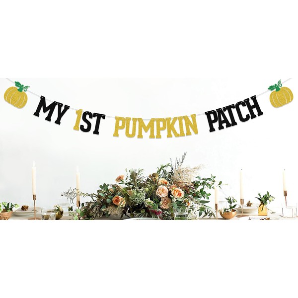 My 1st Pumpkin Patch Banner,Little Pumpkin 1st Birthday Decorations,Pumpkin Patch