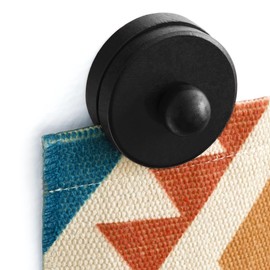 LULUTION 4 Tapestry Wall Hangers Clips - Quilt Hanger for Wall for Display, Quilt Rack - Rug Hangers for Walls, Round Clamps for Blankets and Other Textile (Black)