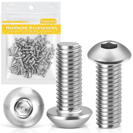 Caianwin M4 x 12mm Bolts 100Pcs Hex Socket Button Head Bolts 304 Stainless Steel Pan Head Machine Screws for Home Office Industrial Electronic