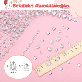 Naler 8 Hojas Pegatinas Diamantes de Imitación Autoadhesivas Brillos para Decorar Gemas Faciales Brillos Maquillaje para Cara o Cabello, Maquillaje de Días Festivos, Mejora Uñas, Decoración Manualidades