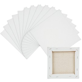 RILIHII 12 Pcs 15*15cm Canvas Board Stretched Canvas Painting Board Square Thick Panel Canvas Oil Painting Supplies Watercolor Acrylic Paint Crafts Kids Beginners School Painting Classroom Decor