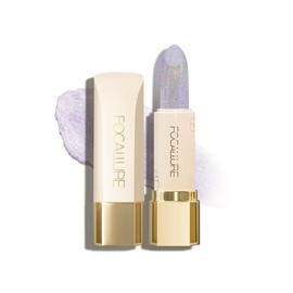 FOCALLURE Glisten Opal Hydrating Glitter Lipstick Lip Balm Set Moisturizing Glossy Cosmetic Makeup - Color: PP01 CHAROITE (Transparent Color-Changing)