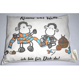 Traumhafte Genusswelten Sheepworld Swiss Pine Cushion 19 x 26 cm Komme was Wolle, ich Bin für Dich da