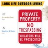 4-Pack Large Private Property No Trespassing Signs, Violators Will Be