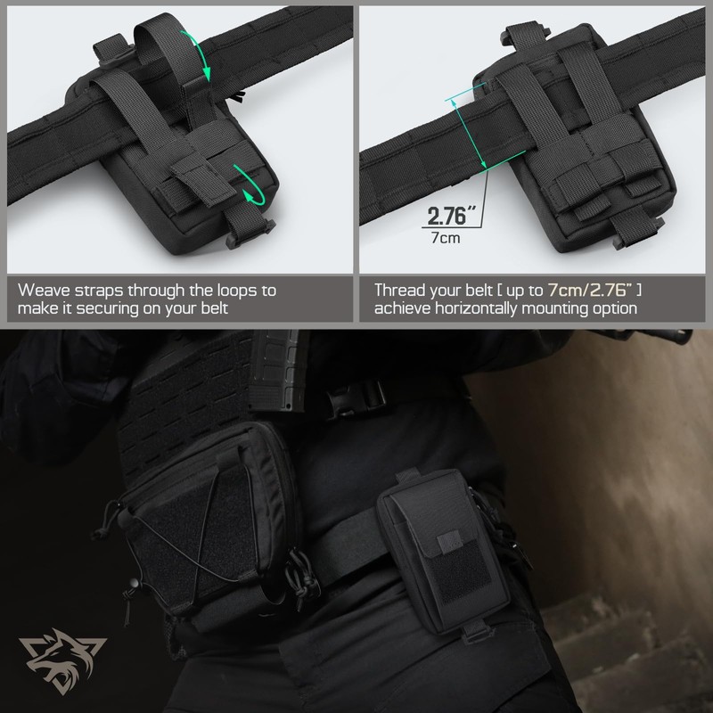 LIVANS Tactical Backpack Accessories Pouch, Molle Accessories Shoulder Strap Attachment