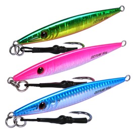 Goture Metal Jig Set 80g Long Jigs Fishing Lures Slow Jigging Sunburi Fishing Lures