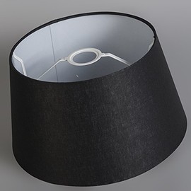 QAZQA Leinen Leinen Lampenschirm schwarz 35 cm,