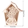 2Pcs Bird House with Warm Light Hollow Flowers Patterns Bird