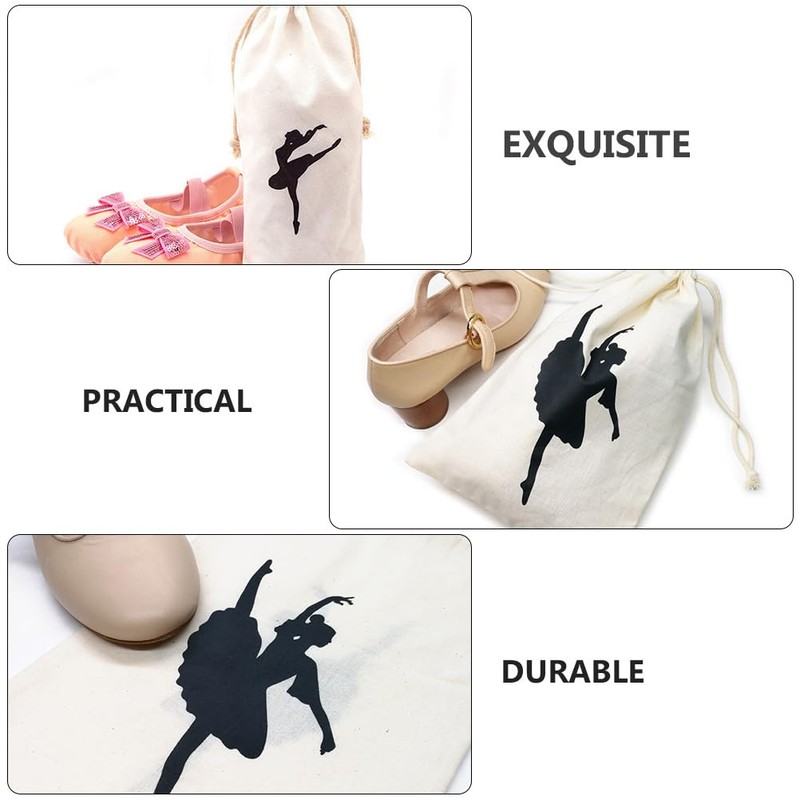 Zerodeko 2pcs Womens Pointe Shoe Bag Drawstring Shoe Bags for
