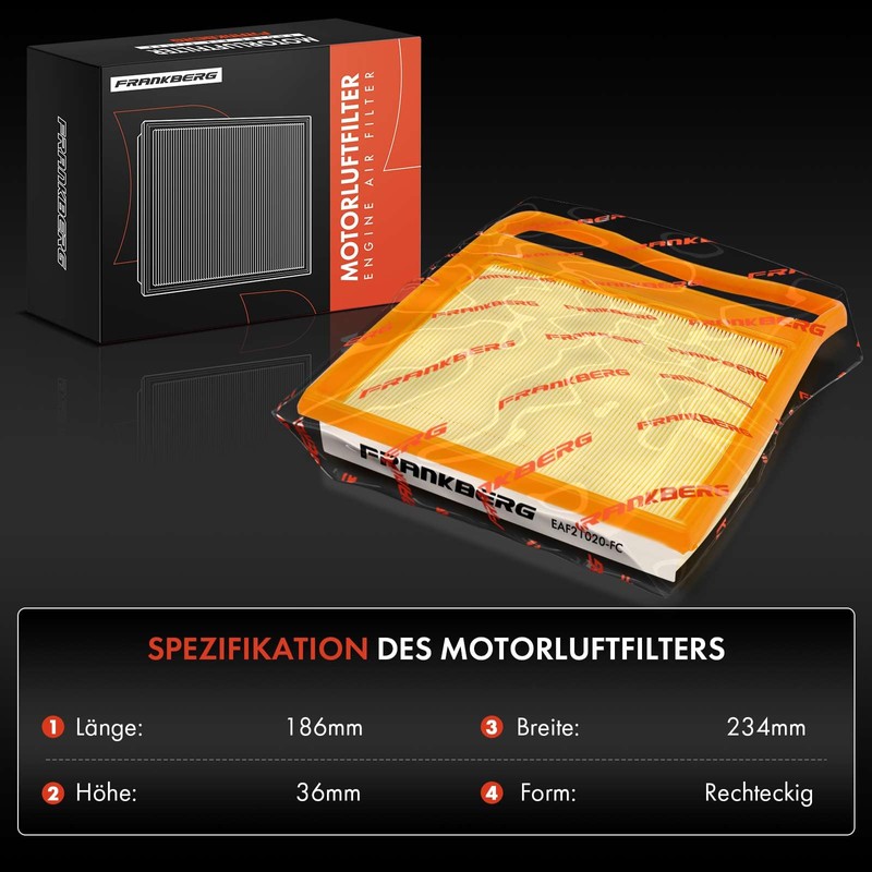 Frankberg 2 x Air Filter with Filter Insert Compatible with