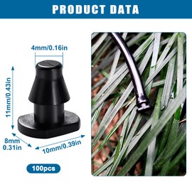 VooGenzek 100 Pieces 4/7 mm Irrigation Fittings End Plugs, End Plugs for 1/4 Inch Drip Hose, Drip Irrigation End Plugs, for Irrigation System