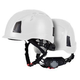 PRO FIT D!-Rock Work Safety Helmet - Robust Protective Helmet, Safety Helmet, Ventilated Construction Helmet, Adjustable Headband & Chin Strap, Work Helmet - White
