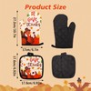 Wonmon Pack of 4 Thanksgiving Oven Mitts and Pot Holders,