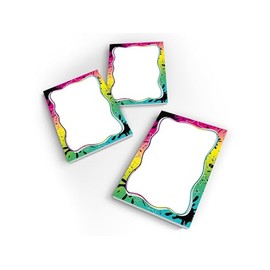 Limonia 12 mini notepads, each 25 sheets, DIN A7 set, souvenir gift for children's birthday party, theme party, celebration, event, travel, unisex, teens, girls, boys, colourful, neon abstract stars